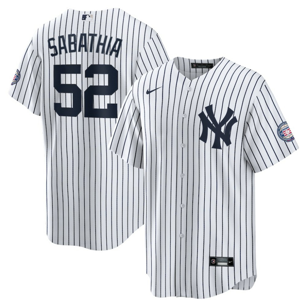 CC Sabathia New York Yankees 2025 Baseball Hall of Fame Name & Number Retired Replica Jersey - White | Nike