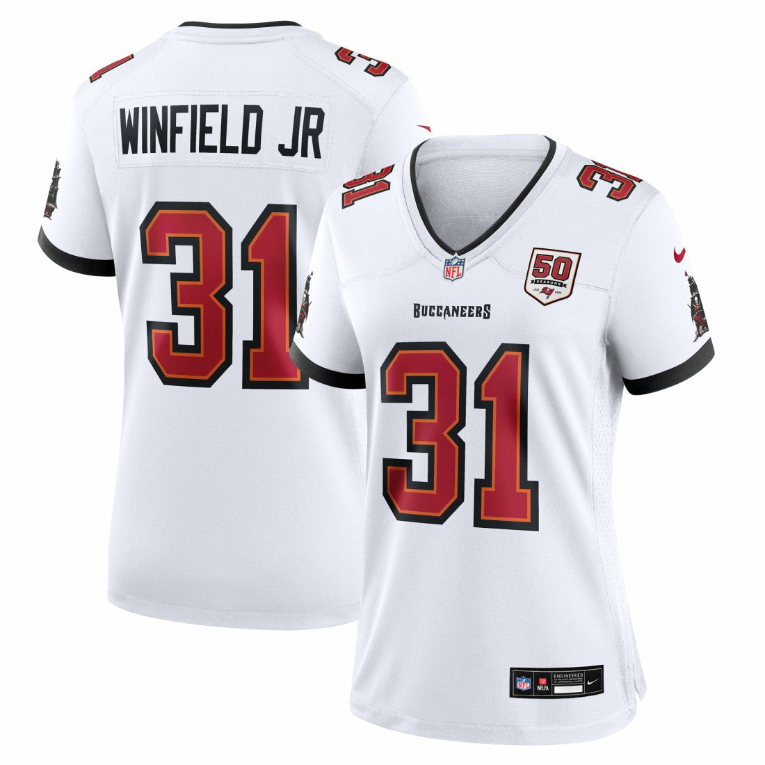 Antoine Winfield Jr. Tampa Bay Buccaneers Women's 50th Season Patch Game Jersey - White | Nike sale