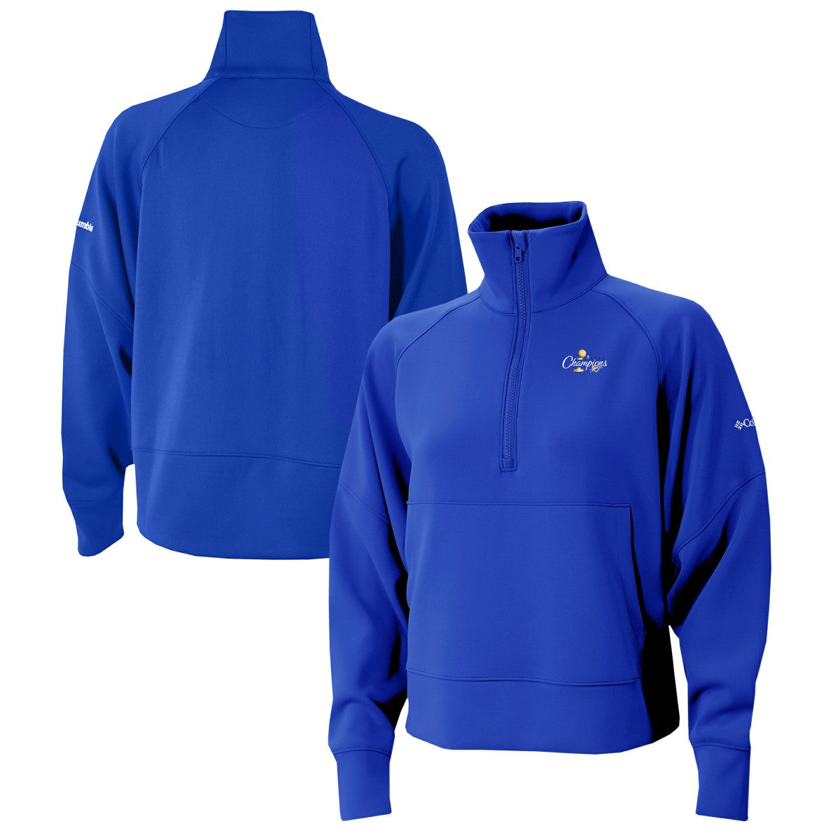 Oklahoma City Thunder Women's 2025 NBA Finals Champions Wickhams Hills Raglan Omni-Wick Half-Zip Pullover - Blue | Columbia for sale