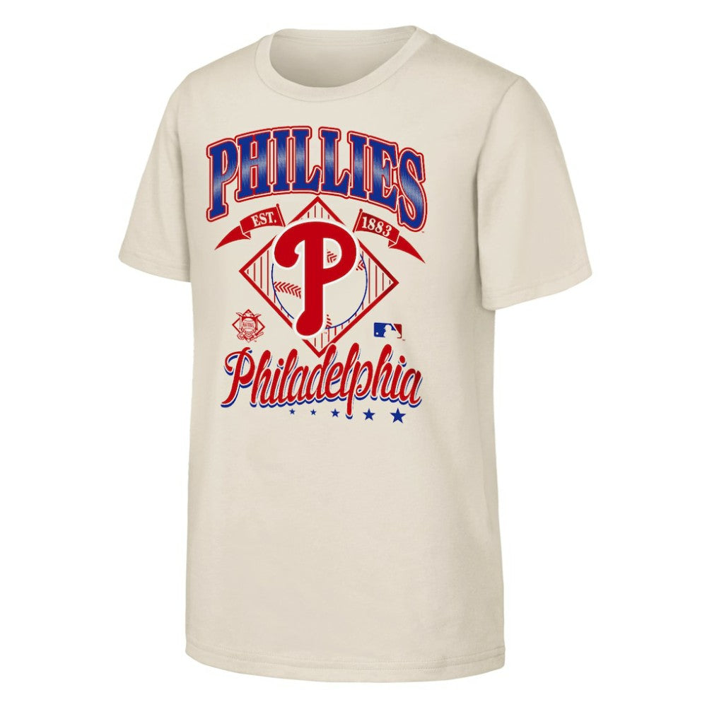 Philadelphia Phillies Outerstuff Youth Triple Hit T-Shirt - Natural