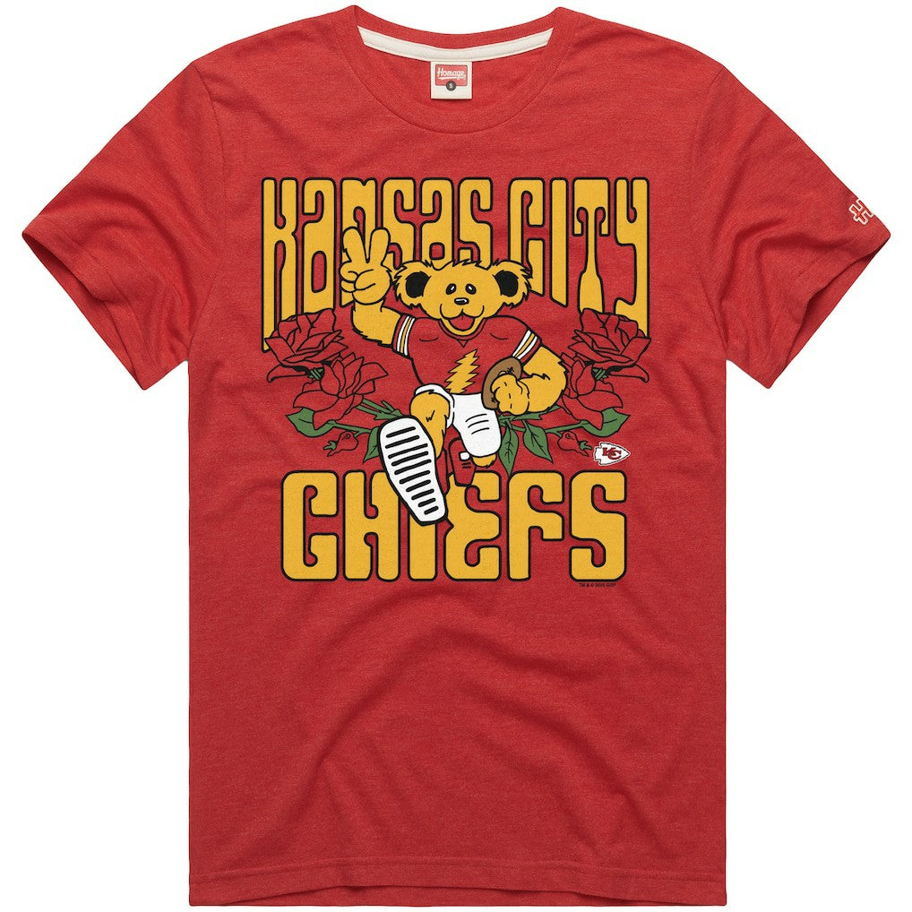 Kansas City Chiefs Homage NFL x Grateful Dead Tri-Blend T-Shirt - Red sale