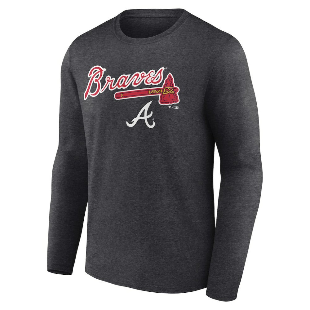 Atlanta Braves Team Lockup Long Sleeve T-Shirt - Charcoal