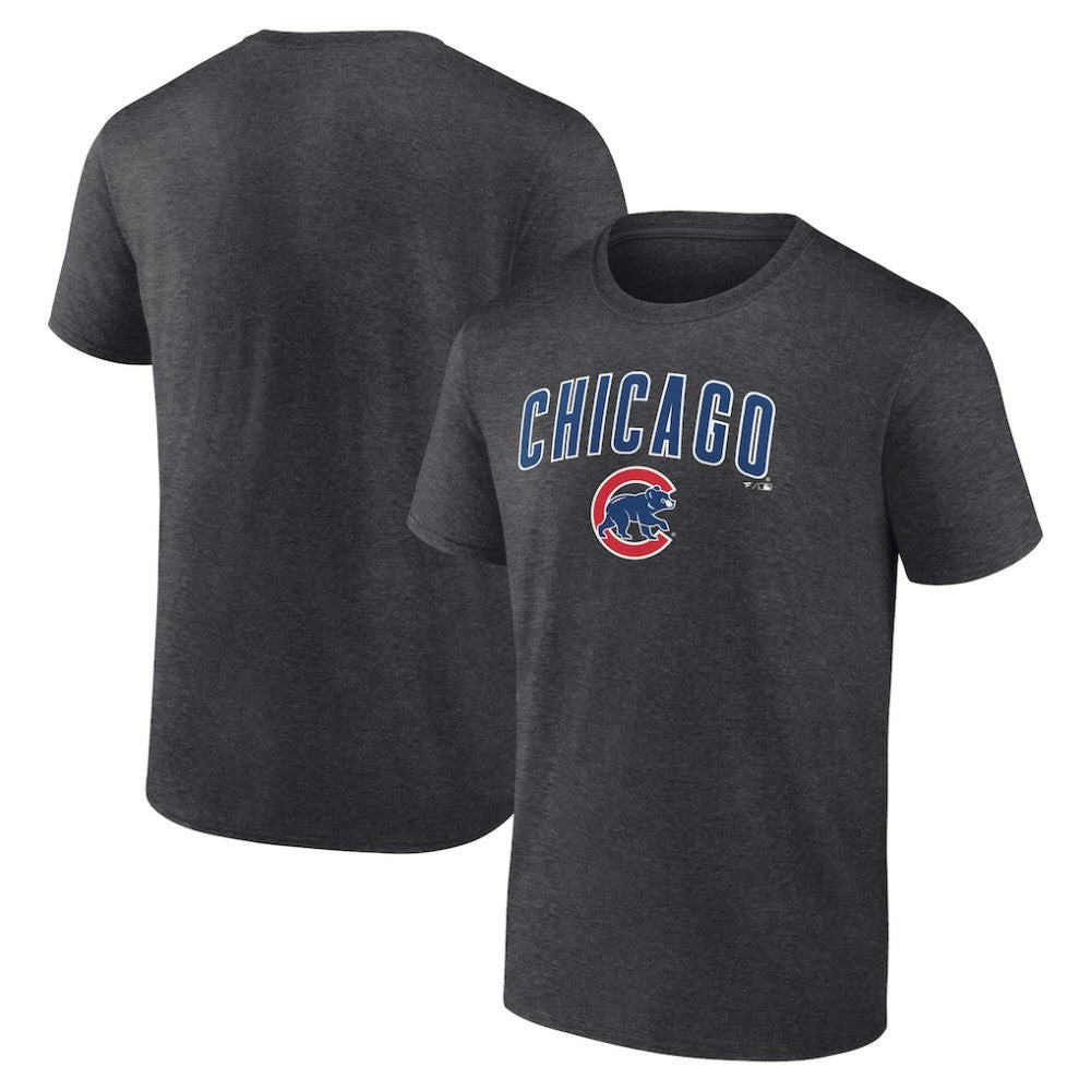 Chicago Cubs Team Lockup T-Shirt - Charcoal