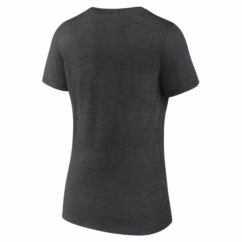 Cincinnati Reds Women's Team Lockup V-Neck T-Shirt - Charcoal