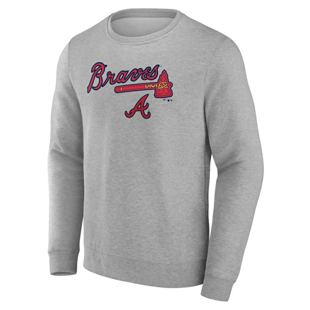 Atlanta Braves Team Lockup Sweatshirt - Gray