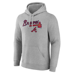 Atlanta Braves Team Lockup Hoodie - Gray