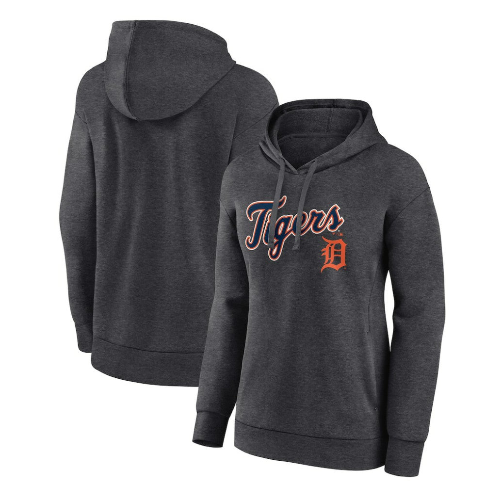 Detroit Tigers Women's Team Lockup Hoodie - Charcoal