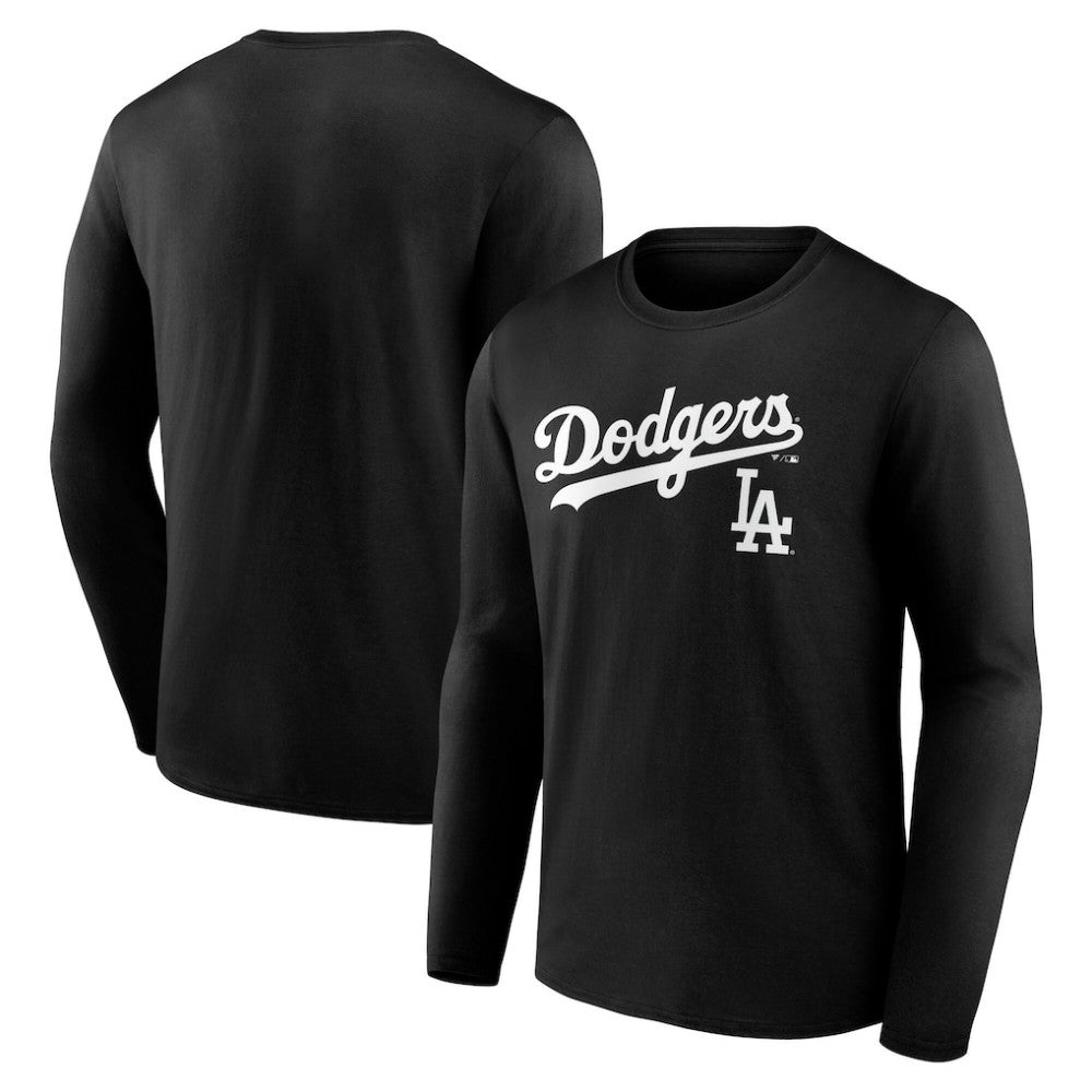 Los Angeles Dodgers Team Lockup Long Sleeve T-Shirt - Black