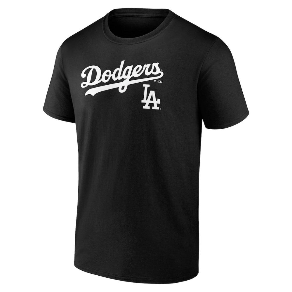 Los Angeles Dodgers Team Lockup T-Shirt - Black