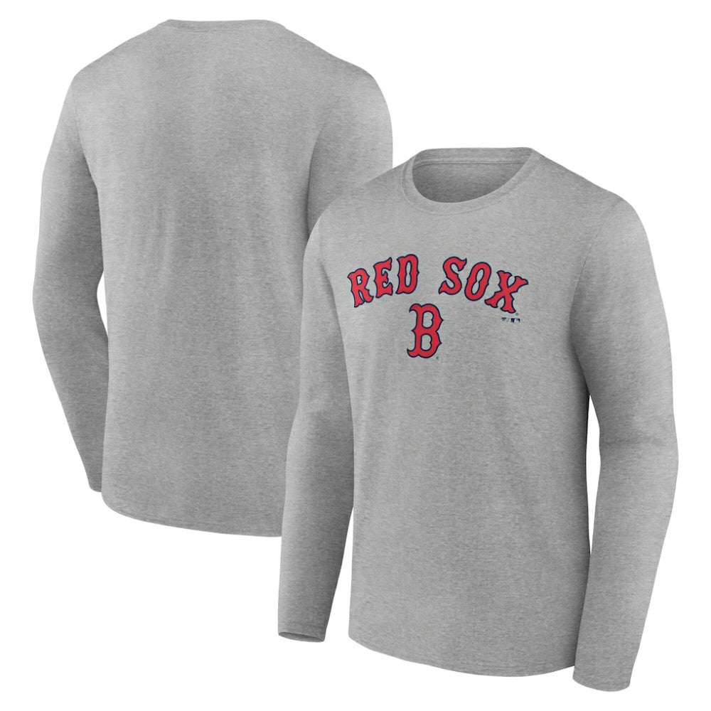 Boston Red Sox Team Lockup Long Sleeve T-Shirt - Gray
