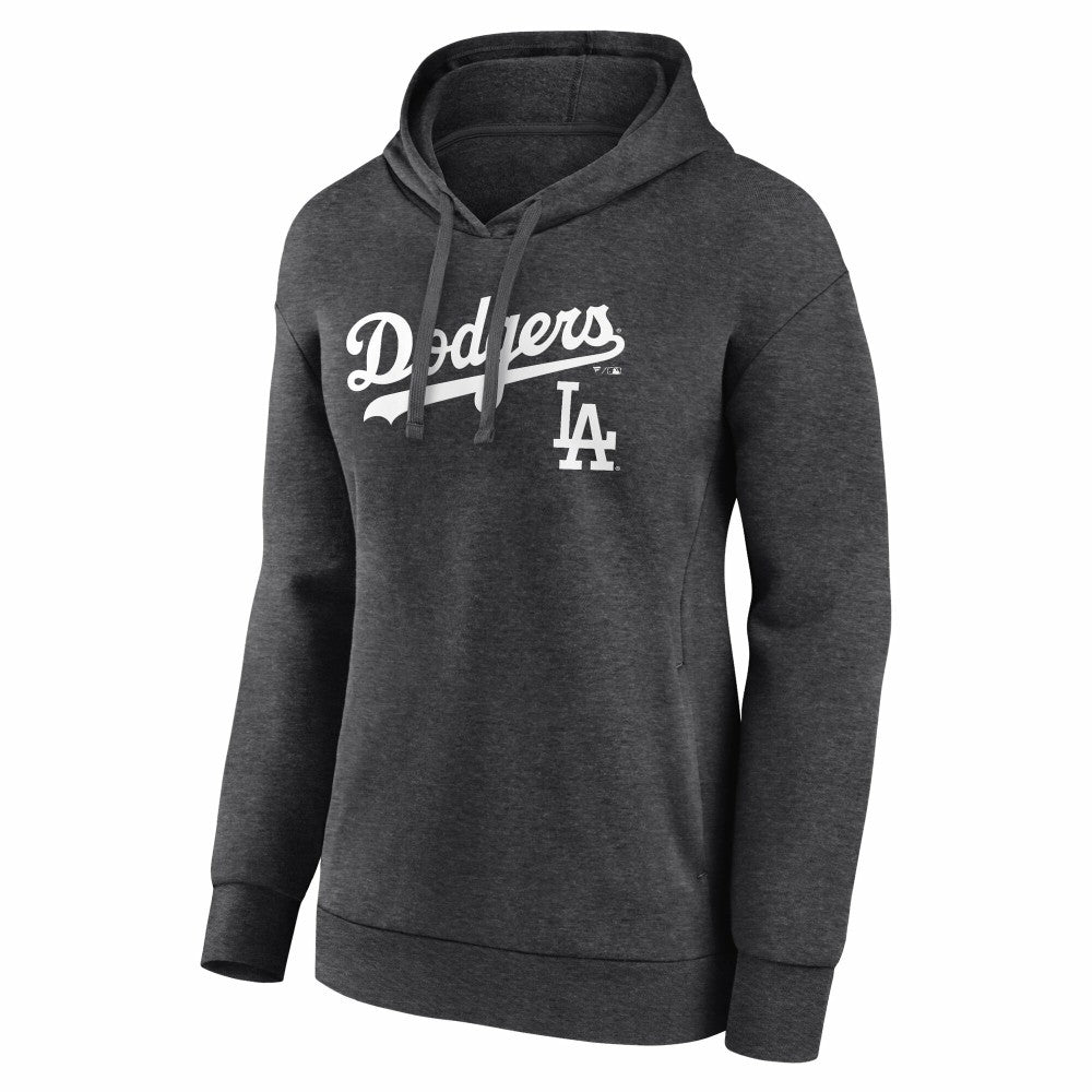 Los Angeles Dodgers Women's Team Lockup Hoodie - Charcoal