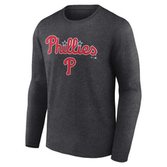 Philadelphia Phillies Team Lockup Long Sleeve T-Shirt - Charcoal