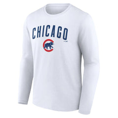 Chicago Cubs Team Lockup Long Sleeve T-Shirt - White