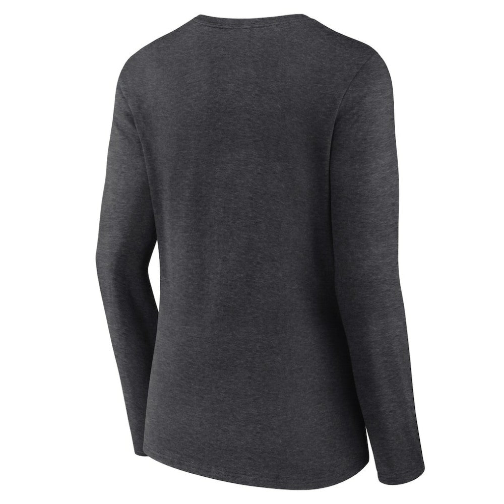 San Francisco Giants Women's Team Lockup Long Sleeve V-Neck T-Shirt - Charcoal