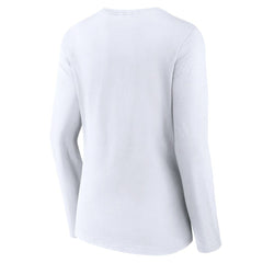 Detroit Tigers Women's Team Lockup Long Sleeve V-Neck T-Shirt - White