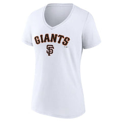 San Francisco Giants Women's Team Lockup V-Neck T-Shirt - White