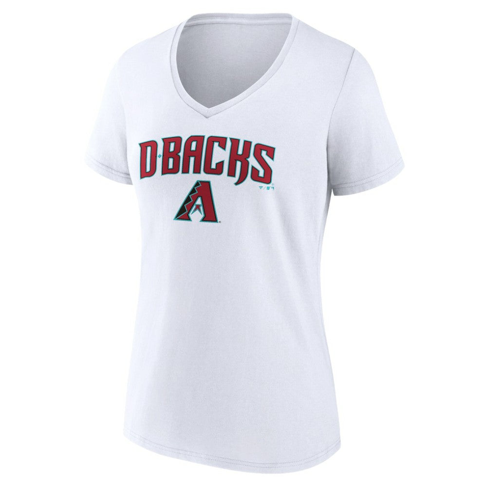 Arizona Diamondbacks Women's Team Lockup V-Neck T-Shirt - White