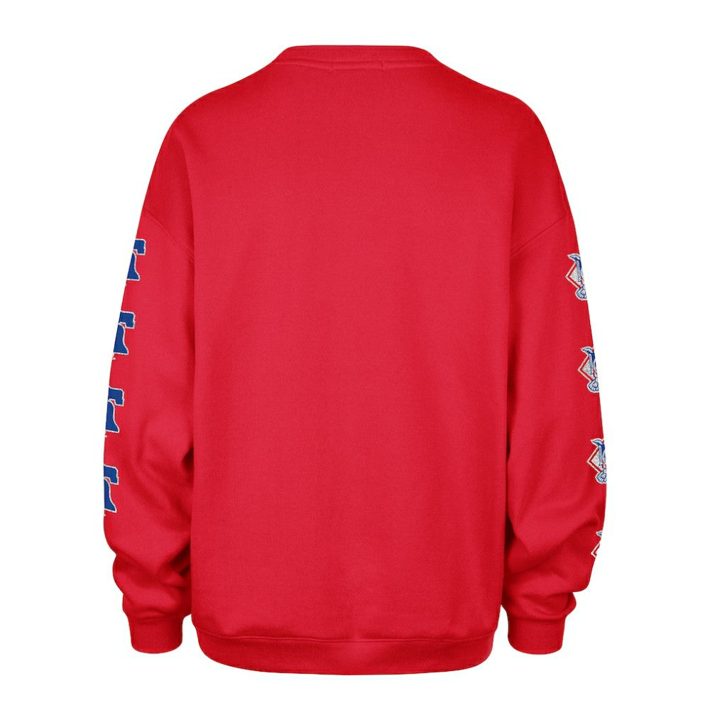 Philadelphia Phillies Women's Trendy Team Go Big Oversized Sweatshirt - Red | 47 brand