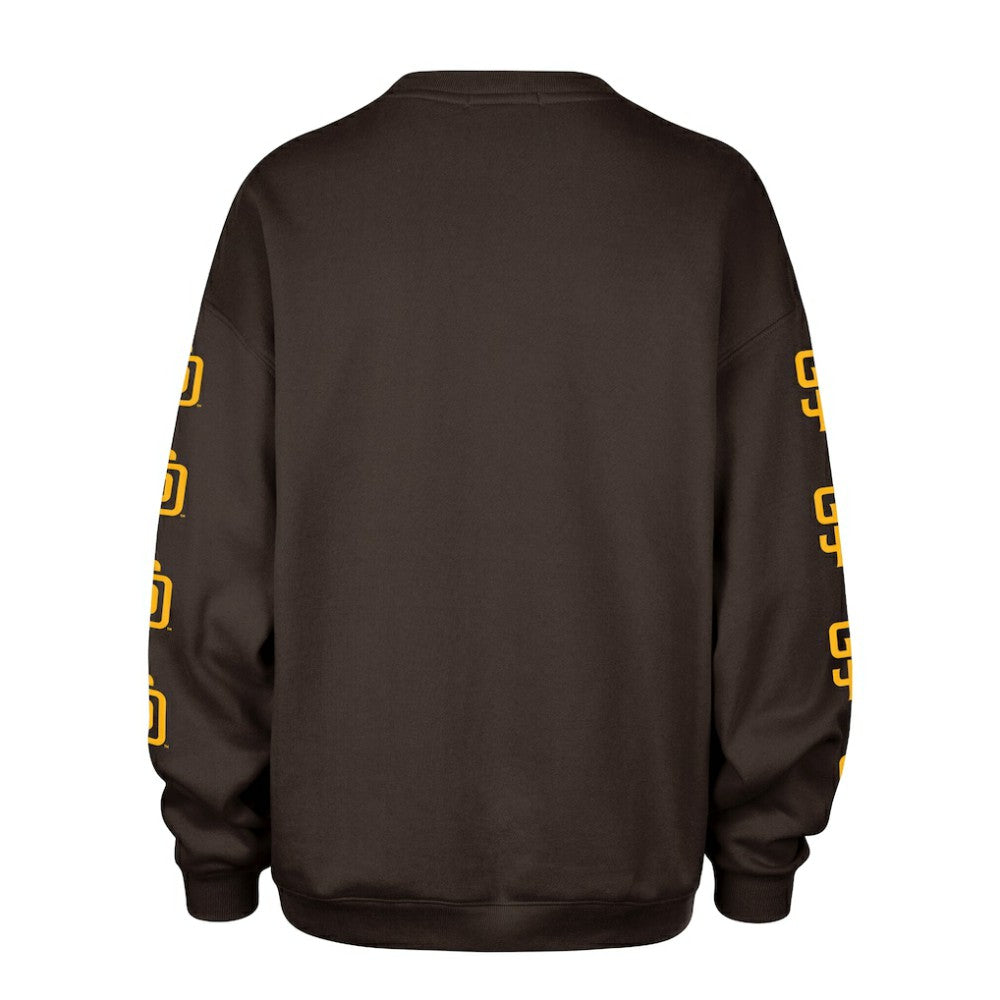 San Diego Padres Women's Trendy Team Go Big Oversized Sweatshirt - Brown | 47 brand