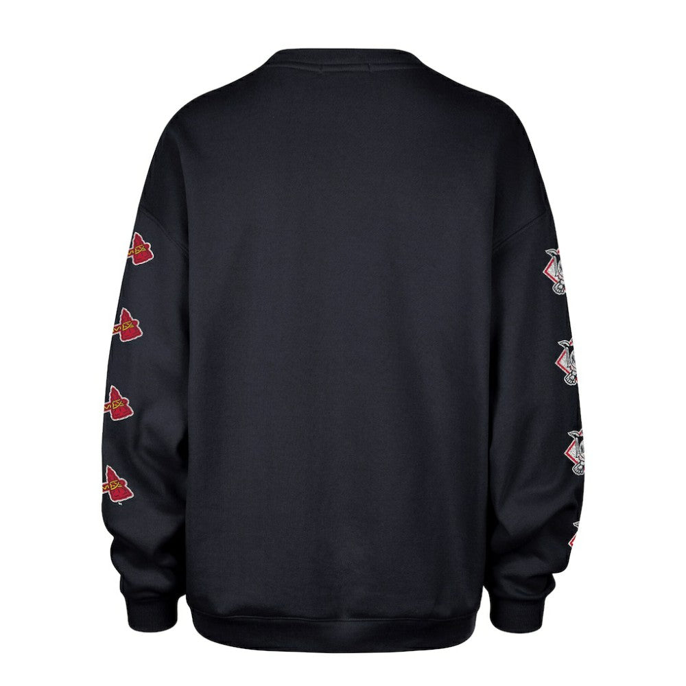Atlanta Braves Women's Trendy Team Go Big Oversized Sweatshirt - Navy | 47 brand