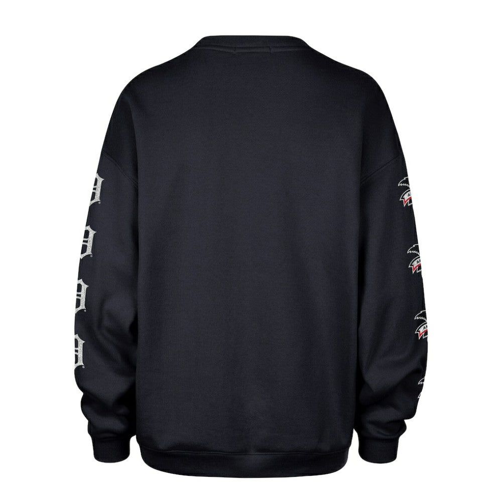 Detroit Tigers Women's Trendy Team Go Big Oversized Sweatshirt - Navy | 47 brand