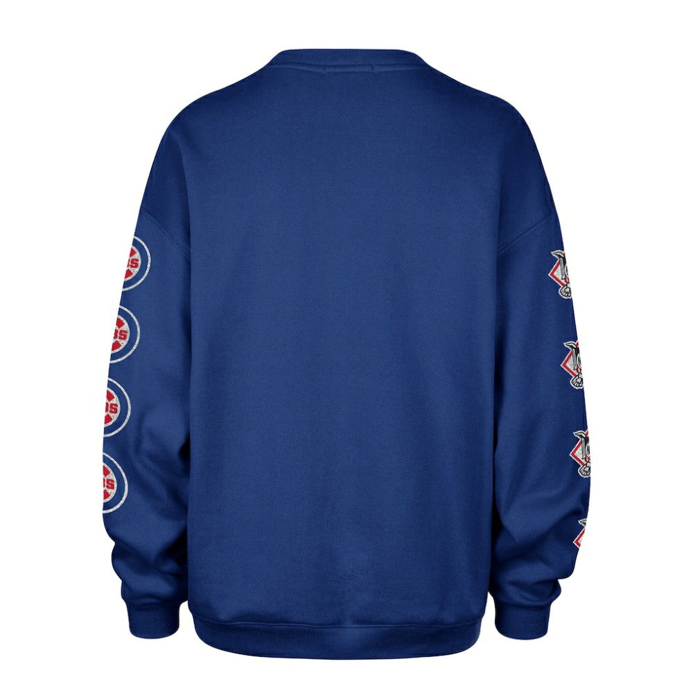Chicago Cubs Women's Trendy Team Go Big Oversized Sweatshirt - Royal | 47 brand