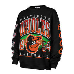 Baltimore Orioles Women's Trendy Team Go Big Oversized Sweatshirt - Black | 47 brand
