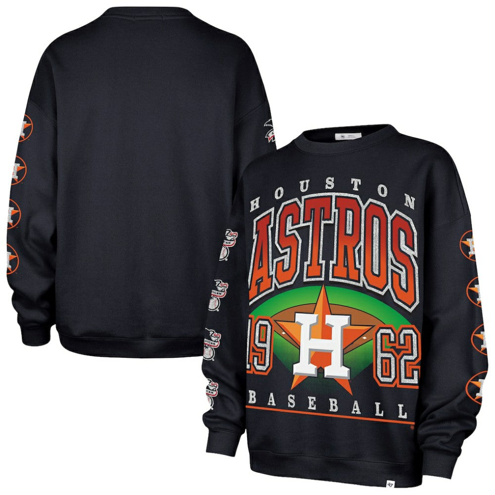 Houston Astros Women's Trendy Team Go Big Oversized Sweatshirt - Navy | 47 brand