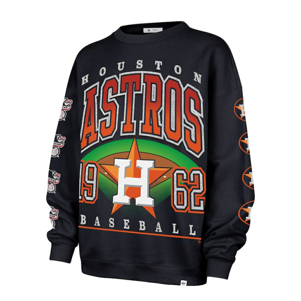 Houston Astros Women's Trendy Team Go Big Oversized Sweatshirt - Navy | 47 brand