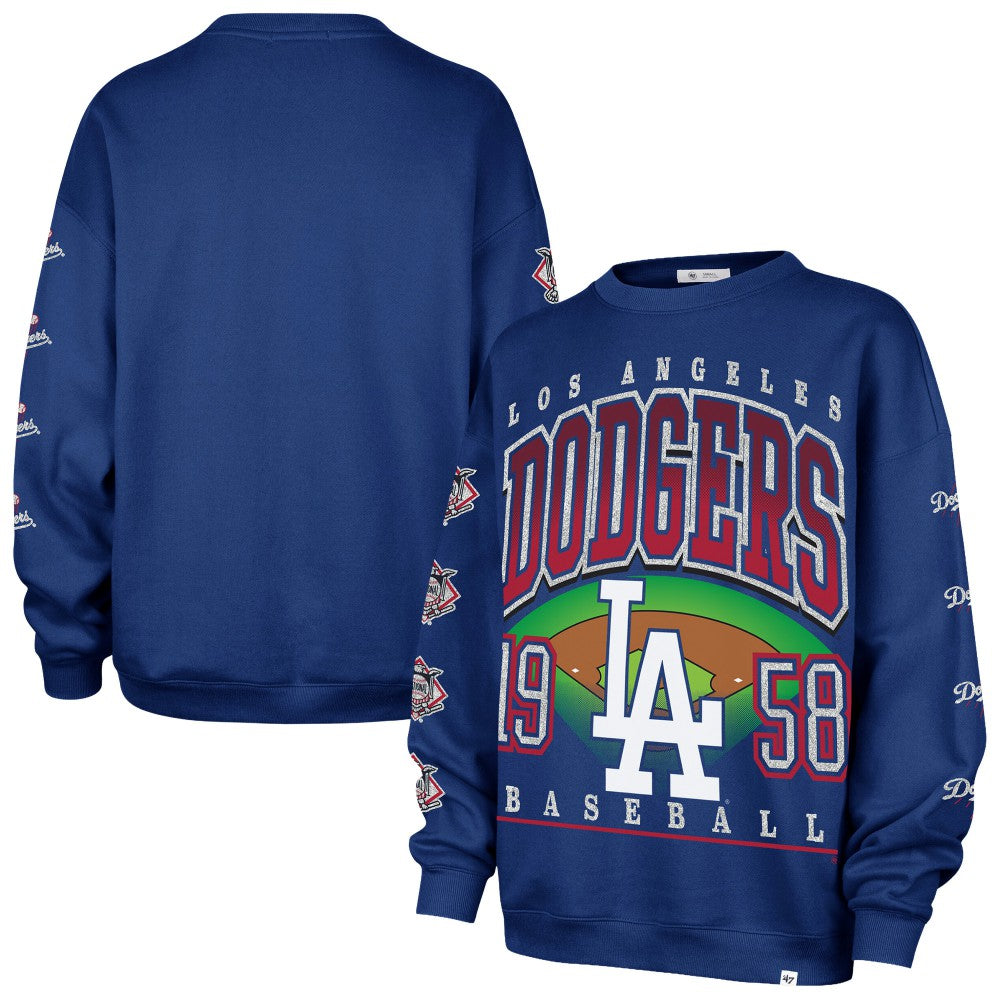Los Angeles Dodgers Women's Trendy Team Go Big Oversized Sweatshirt - Royal | 47 brand