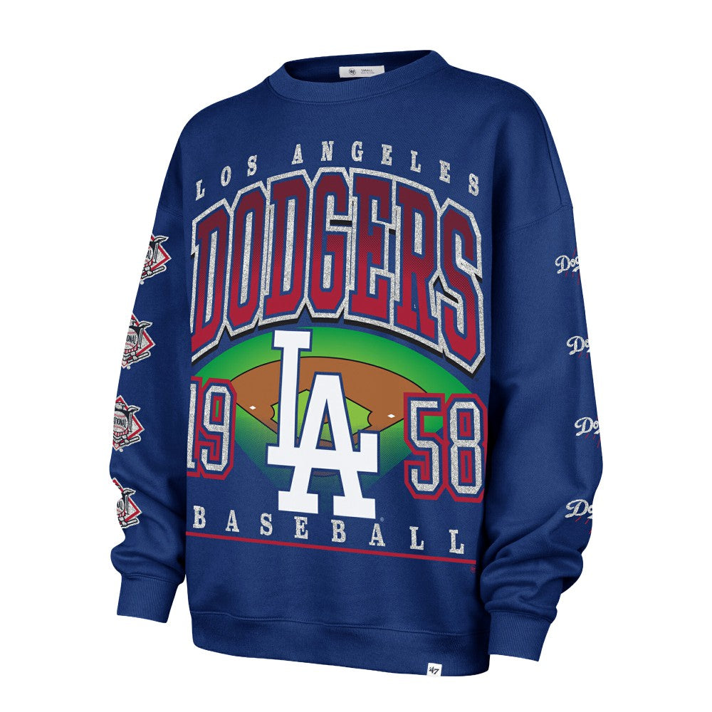 Los Angeles Dodgers Women's Trendy Team Go Big Oversized Sweatshirt - Royal | 47 brand