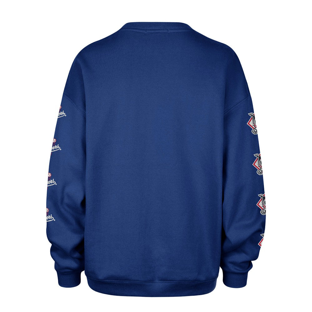 Los Angeles Dodgers Women's Trendy Team Go Big Oversized Sweatshirt - Royal | 47 brand