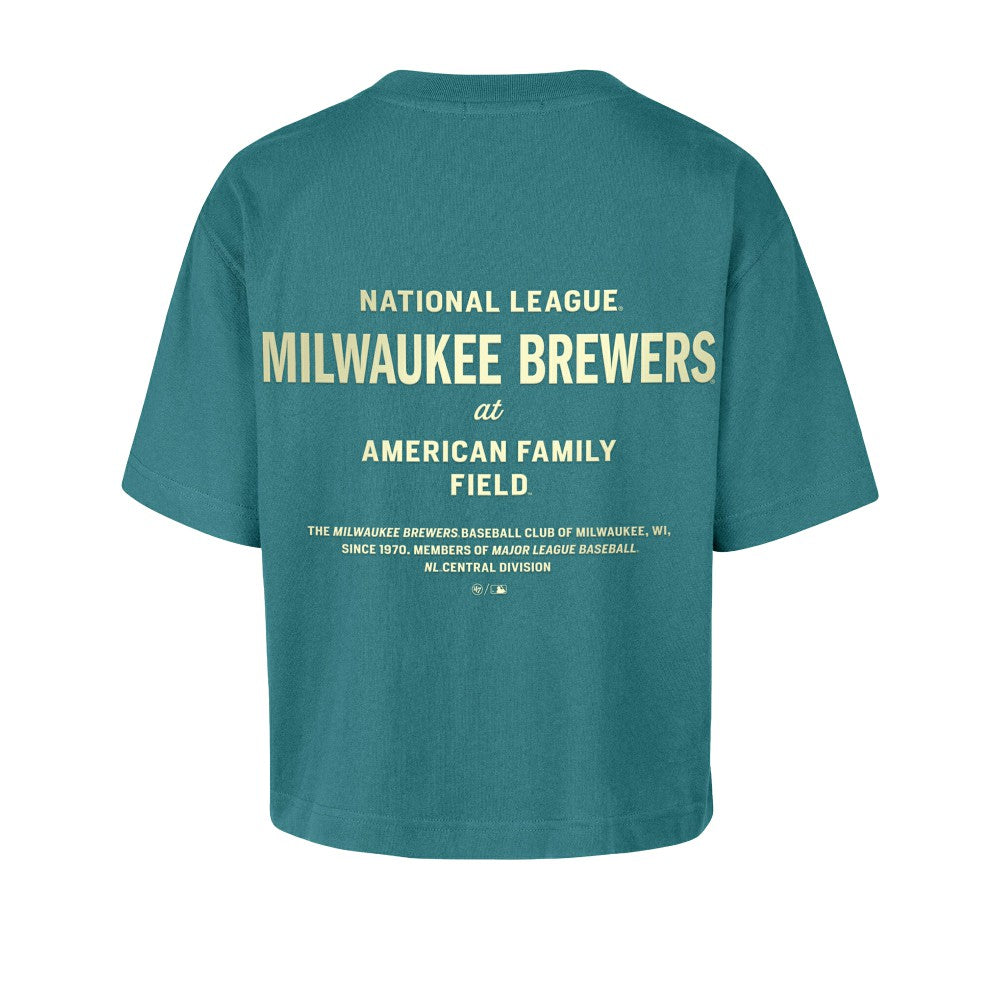 Milwaukee Brewers Women's Contemporary Basics Leon City T-Shirt - Teal | 47 brand