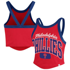 Philadelphia Phillies Women's Trendy Team Rally Sporty Cropped Racerback Tank Top - Red | 47 brand
