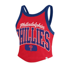 Philadelphia Phillies Women's Trendy Team Rally Sporty Cropped Racerback Tank Top - Red | 47 brand