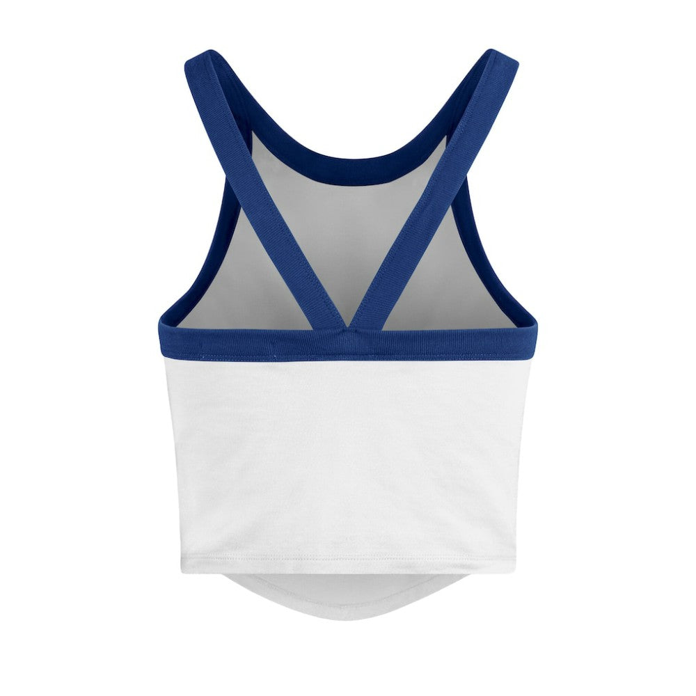 Los Angeles Dodgers Women's Trendy Team Rally Sporty Cropped Racerback Tank Top - White | 47 brand