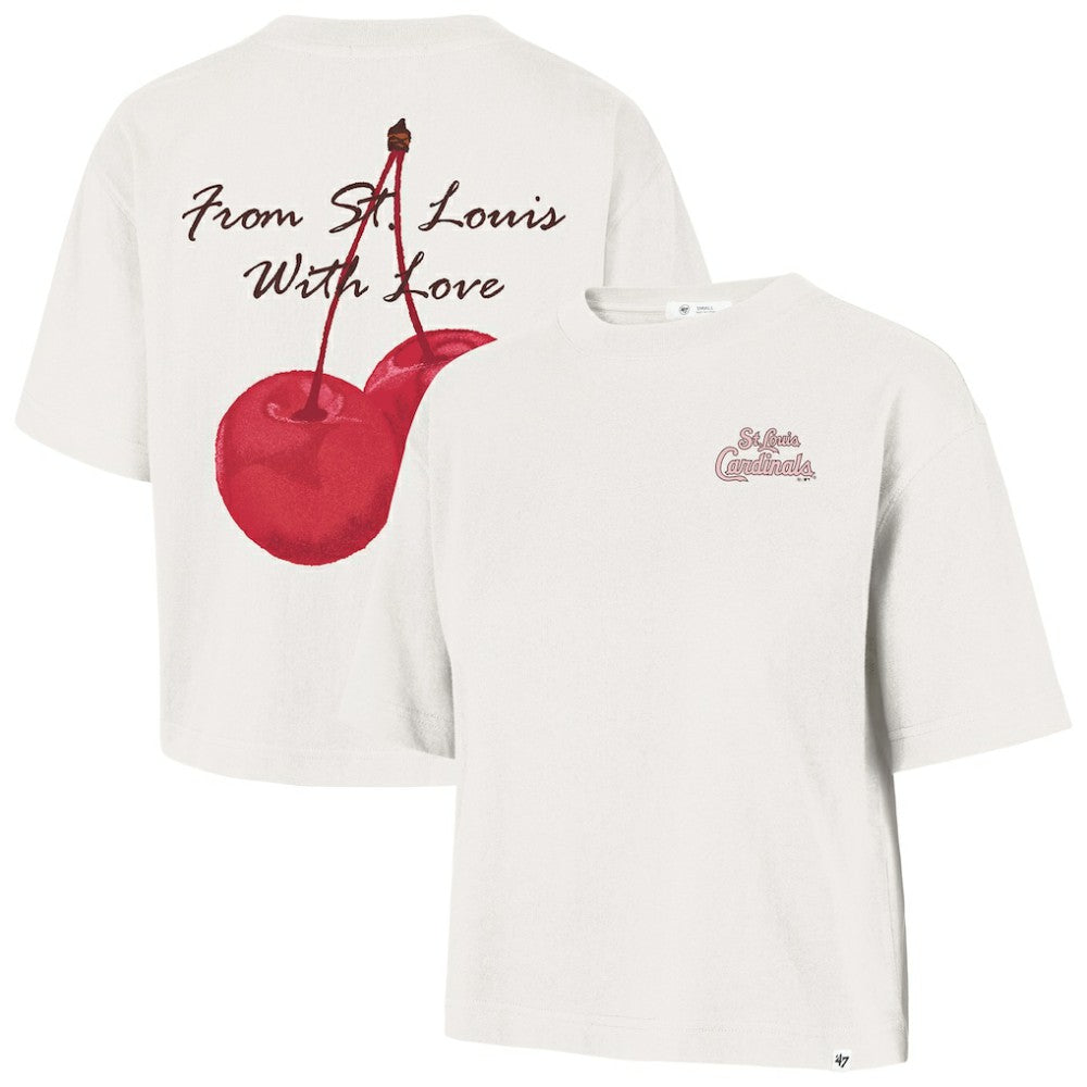 St. Louis Cardinals Women's Love Letter Reed City T-Shirt - Cream | 47 brand