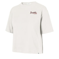 Atlanta Braves Women's Love Letter Reed City T-Shirt - Cream | 47 brand