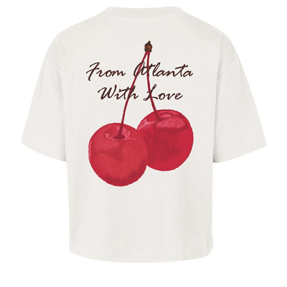 Atlanta Braves Women's Love Letter Reed City T-Shirt - Cream | 47 brand