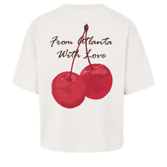 Atlanta Braves Women's Love Letter Reed City T-Shirt - Cream | 47 brand