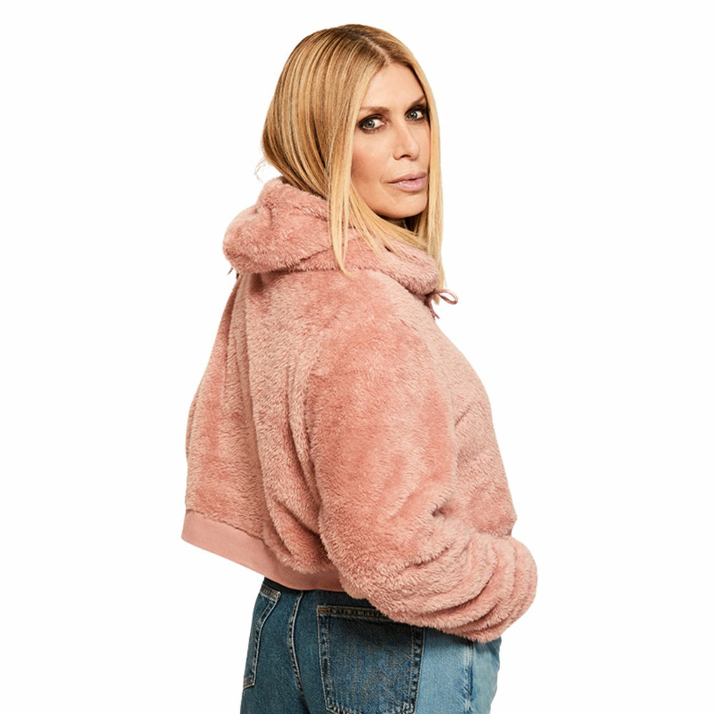 Detroit Lions Jill Martin Women's Tonal Sherpa Cropped Hoodie - Pink discount