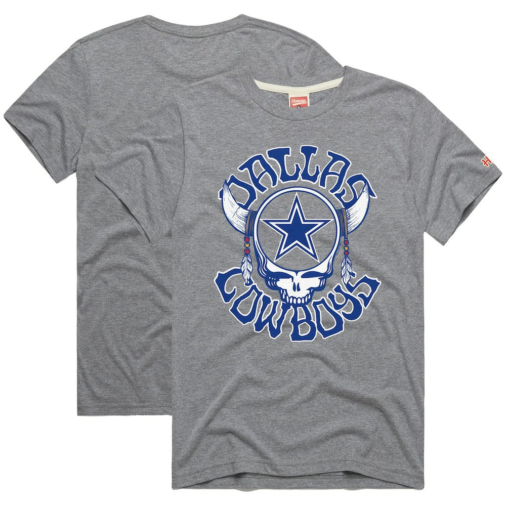 Dallas Cowboys Homage NFL x Grateful Dead Tri-Blend T-Shirt - Gray outlet