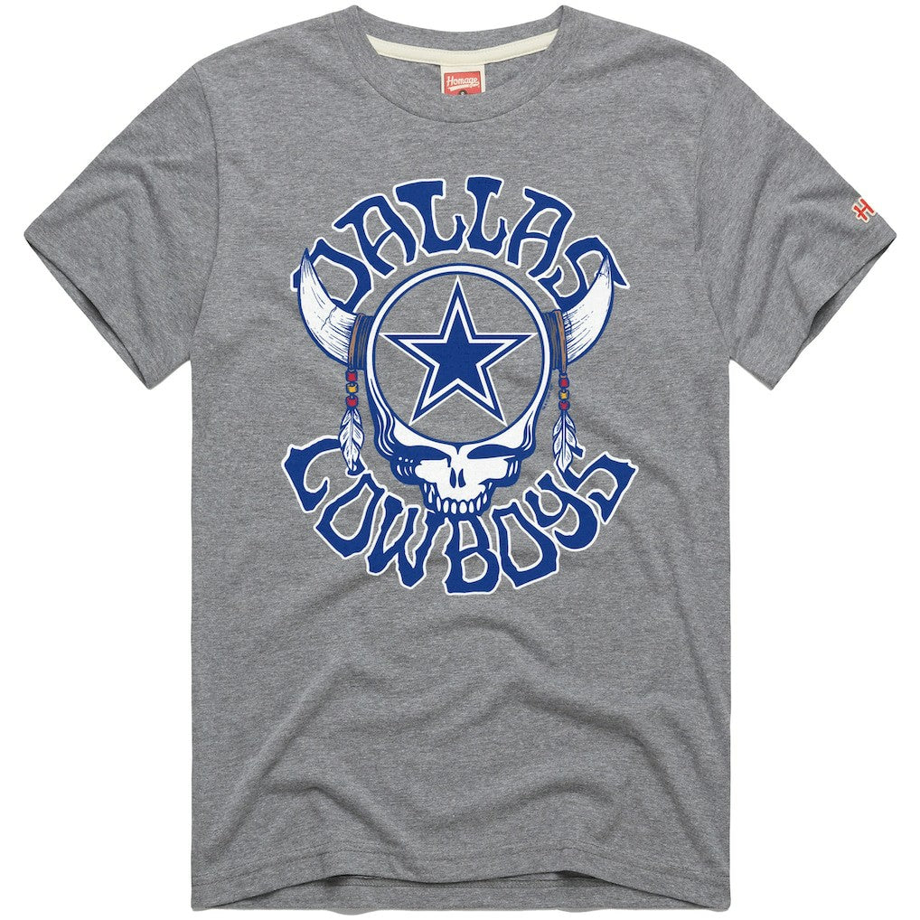 Dallas Cowboys Homage NFL x Grateful Dead Tri-Blend T-Shirt - Gray outlet
