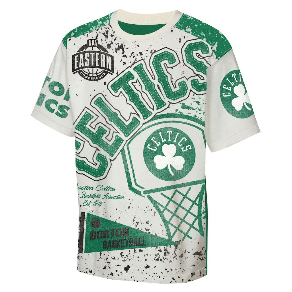 Boston Celtics Outerstuff Youth Top Player All-Over-Print T-Shirt - Cream cheap