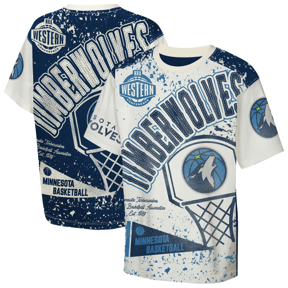 Minnesota Timberwolves Outerstuff Youth Top Player All-Over-Print T-Shirt - Cream shop