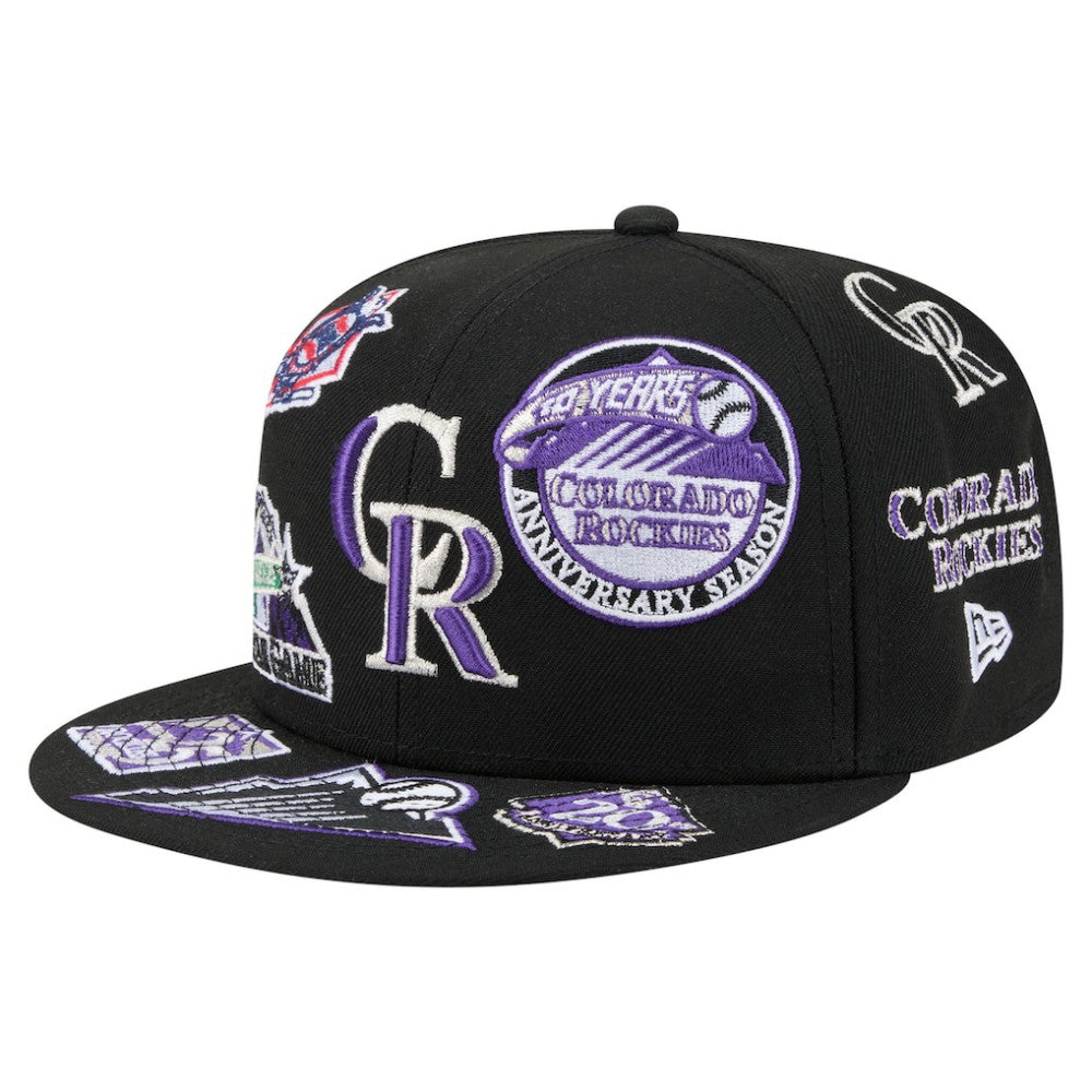 Colorado Rockies All Over 59FIFTY Fitted Hat - Black | New Era