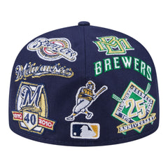 Milwaukee Brewers All Over 59FIFTY Fitted Hat - Navy | New Era