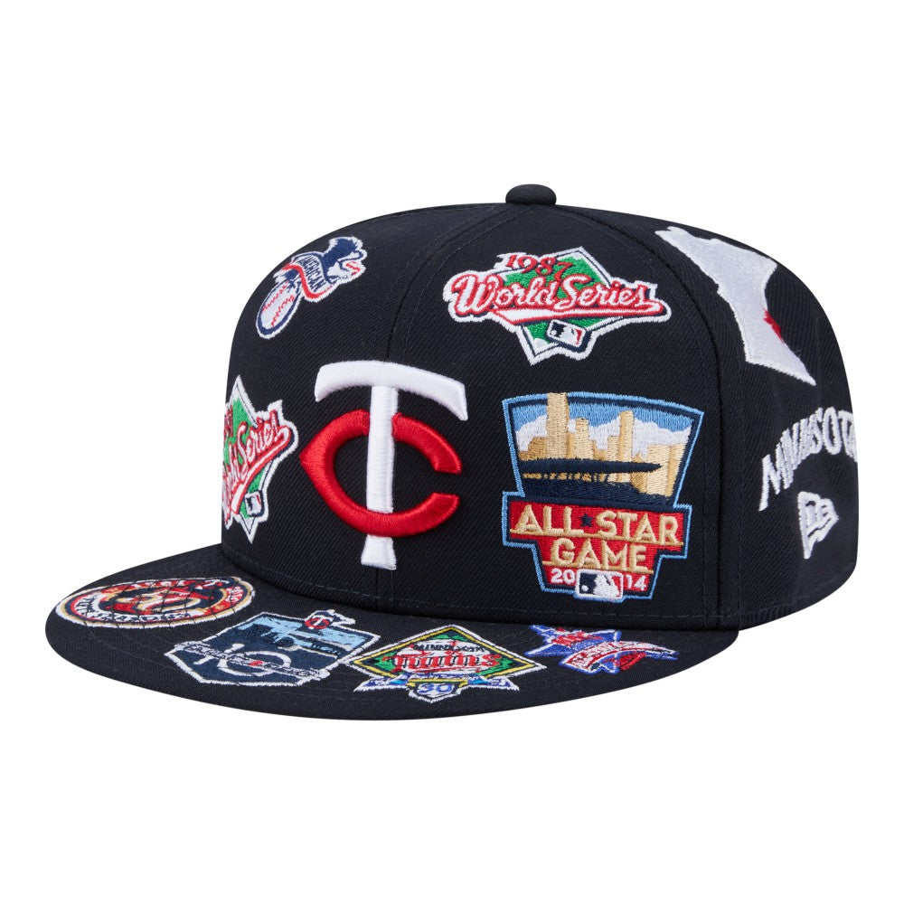 Minnesota Twins All Over 59FIFTY Fitted Hat - Navy | New Era