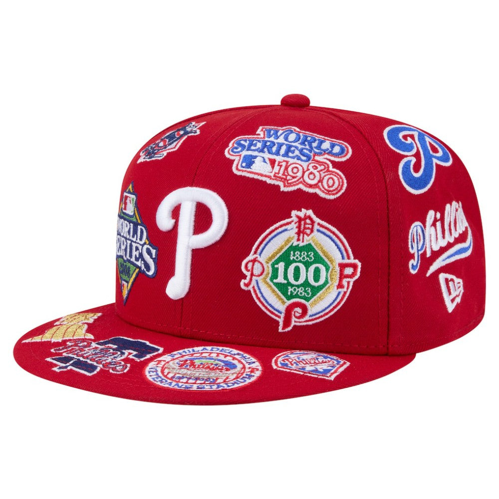 Philadelphia Phillies All Over 59FIFTY Fitted Hat - Red | New Era