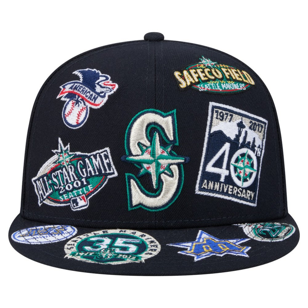 Seattle Mariners All Over 59FIFTY Fitted Hat - Navy | New Era